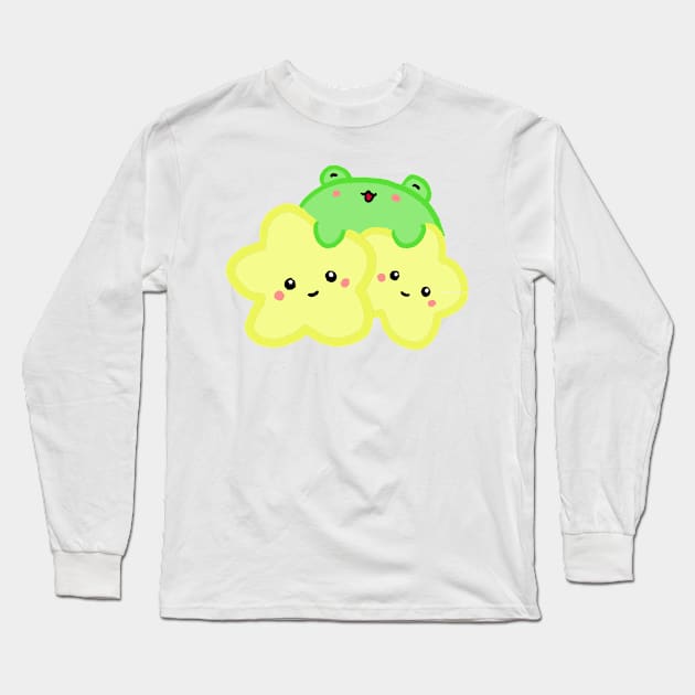 Kawaii stars and frog Long Sleeve T-Shirt by yudoodliez
